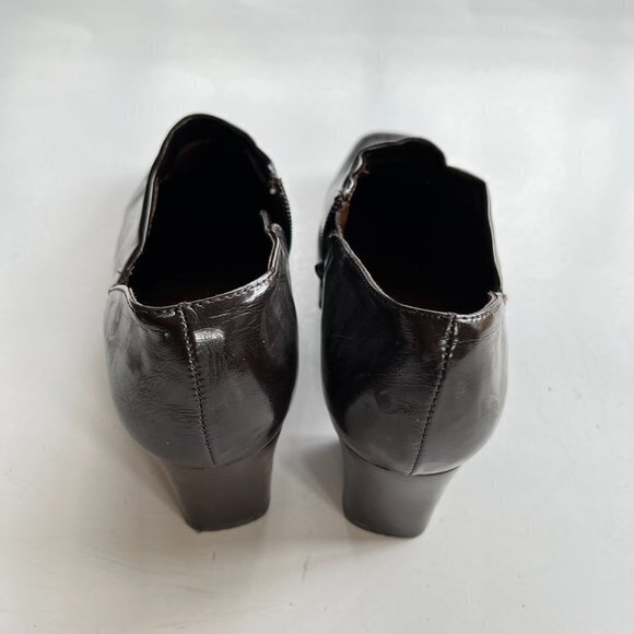 Franco Sarto Remo Heeled‎ Square Toe Brown Leather Zip Pumps Shoes Womens… - Picture 3 of 9